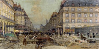 La costruzione della metropolitana, 1900 da Luigi Loir
